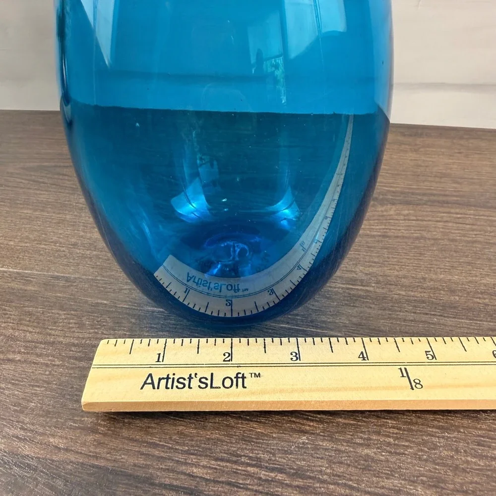 Blenko 6734 Turquoise Glass Decanter Joel Myers 1967 MCM